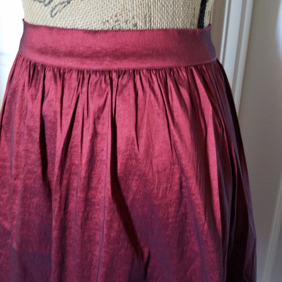SOCIALITE Deep Christmas red shimmery skirt Small party holiday formal - Picture 6 of 6